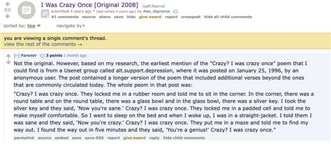 crazy i was crazy once copypasta|crazy i was crazy once poem.